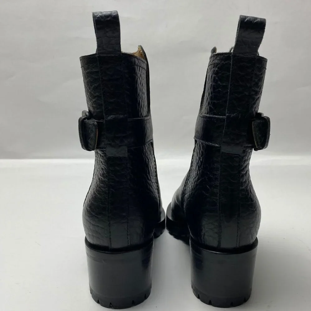 L'AUTRE CHOSE Buckle Black Leather Boots Size 36 - Picture 7 of 10